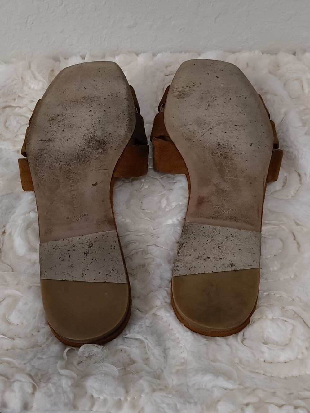 Veronica Beard Women's Brown Suede Slide Sandal with Decorative Ring - Picture 12 of 12